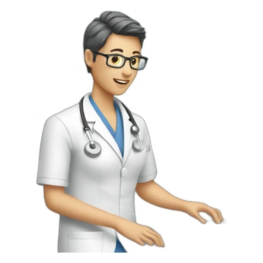 Radiologist-performing-ultrasound sticker