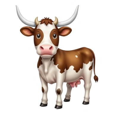 spotted dairy cow with horns sticker