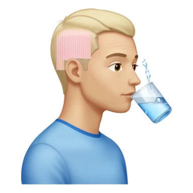 light man in profile drinking water sticker