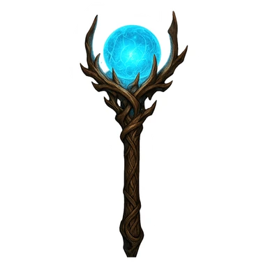 fantasy style magical glowing detailed staff sticker