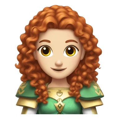 a white girl with long red curly hair and freckles, cosplaying Princess Zelda posing and smiling sticker