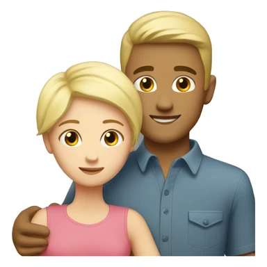 Short blonde hair girl hugs tall boy sticker