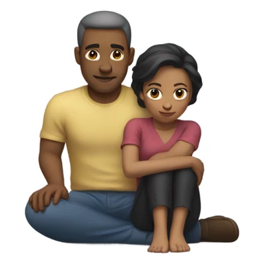 Woman leaning over man behind her sticker