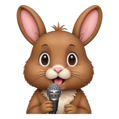 brown bunnie singing to mic sticker