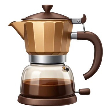 Cinematic Realistic Moka Pot Pop Culture Emoji, featuring an iconic Italian coffee maker rendered with classic charm and warm, inviting lighting. sticker