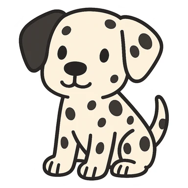 flat toon dalmatian puppy sticker