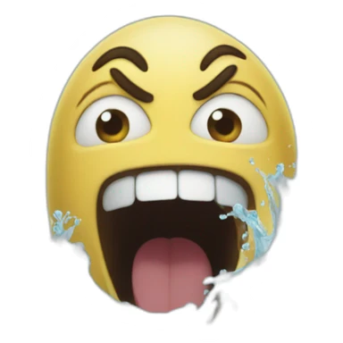 white water splash to mouth sticker