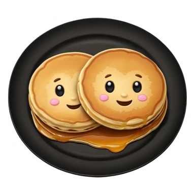 TWO Pancakes in a black plate sticker