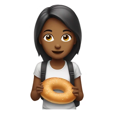 girl eat bagel sticker