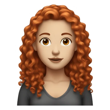 white woman long red curly hair sticker