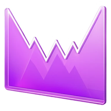 A glowing purple hologram of a line chart sticker