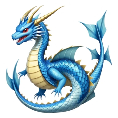 Gyarados from Pokemon, blue serpentine dragon sticker