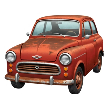 a red crappy car sticker