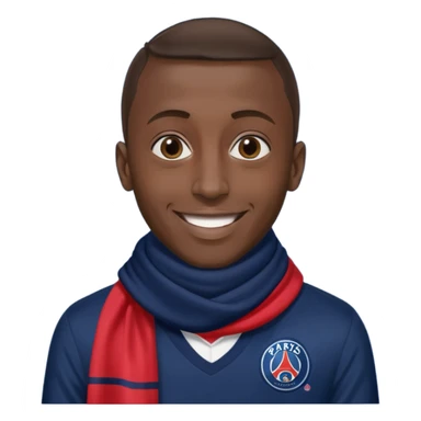 Matuidi with a big smile wearing PSG scarf sticker
