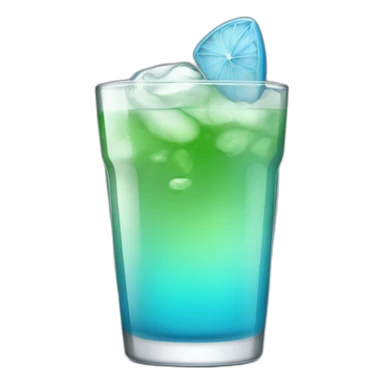 Un verre avec une boisson bleue sticker