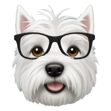 west highland white terrier with black glasses sticker