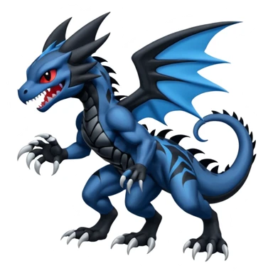 Black and Blue Venom-Stitch-Zekrom-Salandit-Sneasel-fusion, full body, tribal markings  sticker