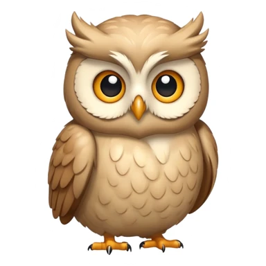 owl hugs own beige sticker
