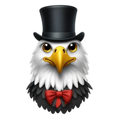 Eagle wearing a top hat  sticker