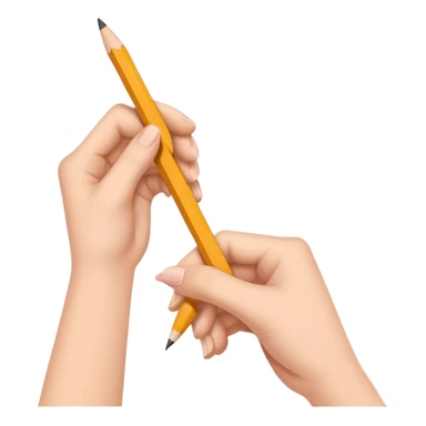 hands holding a pencil and drawing, simple and friendly sticker