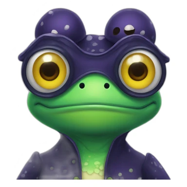 silly frog wearing a halloween costume sticker