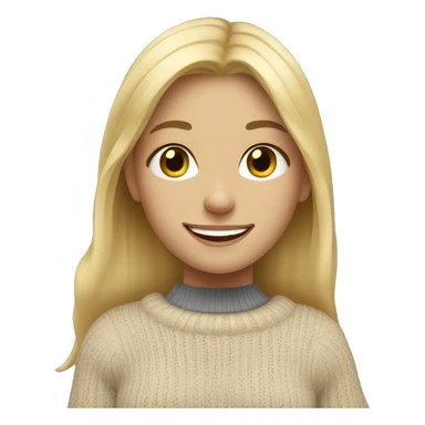 blonde girl smiling in sweater sticker