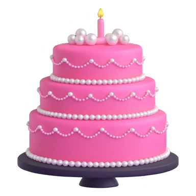 pink cake decorated with pearls sticker
