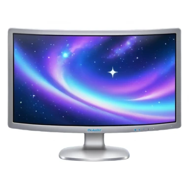 Create a curved monitor with galaxy on the screen sticker