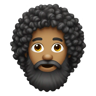 curly hair rockstar with beard sticker