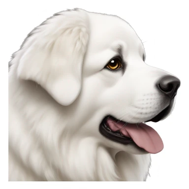 Great Pyrenees with a little brown on its ears sticker