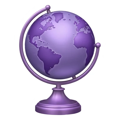 Realistic globe on a stand in muted purple tones sticker