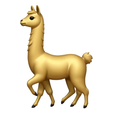 A silhouette of a small golden llama dancing sticker