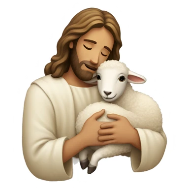 Jesus hugging a little sheep sticker