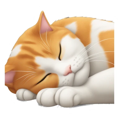 Orange and white cat sleeping  sticker