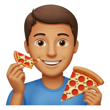 Man, eating pizza sticker