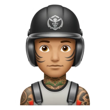 tattooed man in helmets sticker