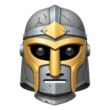 Knight helmet, moai-style sticker