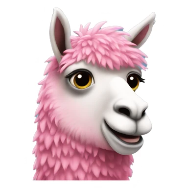 Animated pink llama  sticker