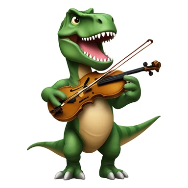 T-Rex playing the violin sticker