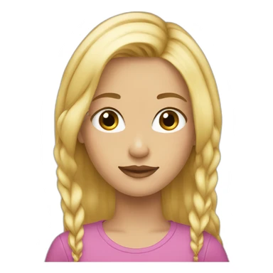 girl blond long hear/barber sticker