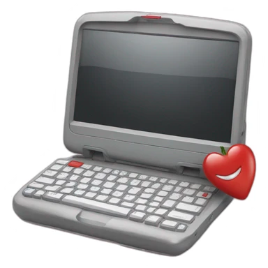 portable pc with red keyboard  sticker