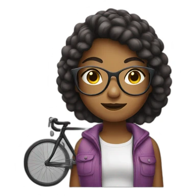 Girl with glases and bicycle sticker