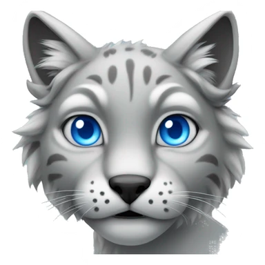 Grey lynx with blue eyes roars sticker