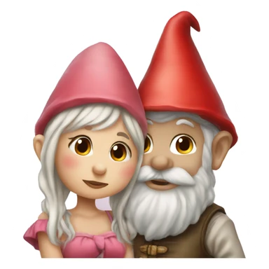 pretty gnome girl and gnome boy kissing sticker