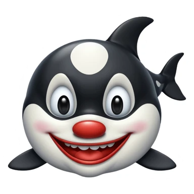 full orca not just face as an evil clown sticker