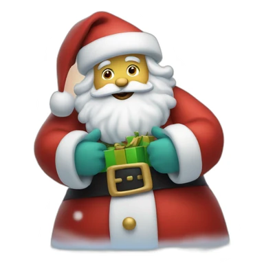 Jolly Santa thinks about the holiday sticker