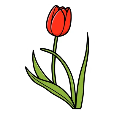 Red tulip  sticker
