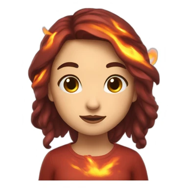 cute lady elemental of fire sticker
