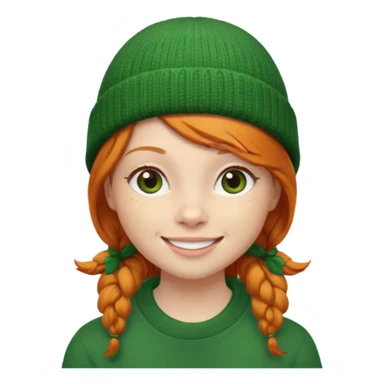  ginger girl with a green beanie sticker