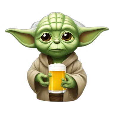 yoda boit une bière sticker